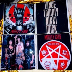 🔥MOTLEY CRUE vintage ceramic tile coaster set🔥